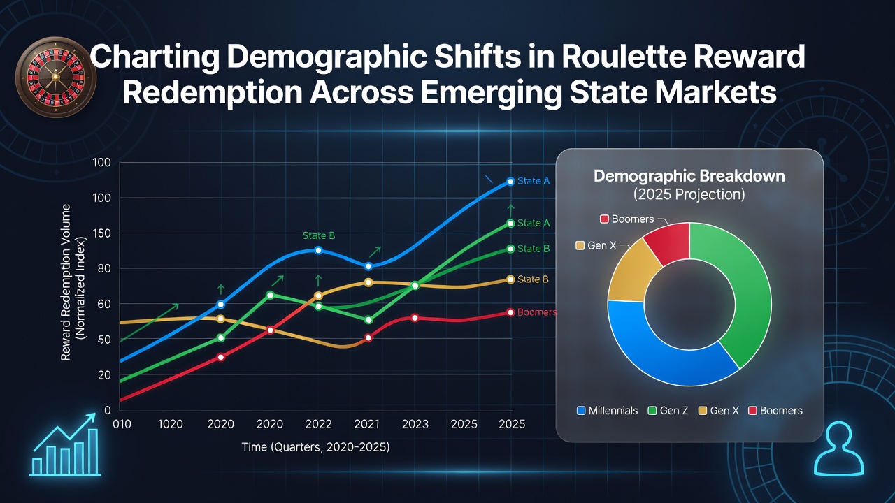 Demographic analysis chart tracking roulette reward redemptions across new U.S. state gaming markets in 2026