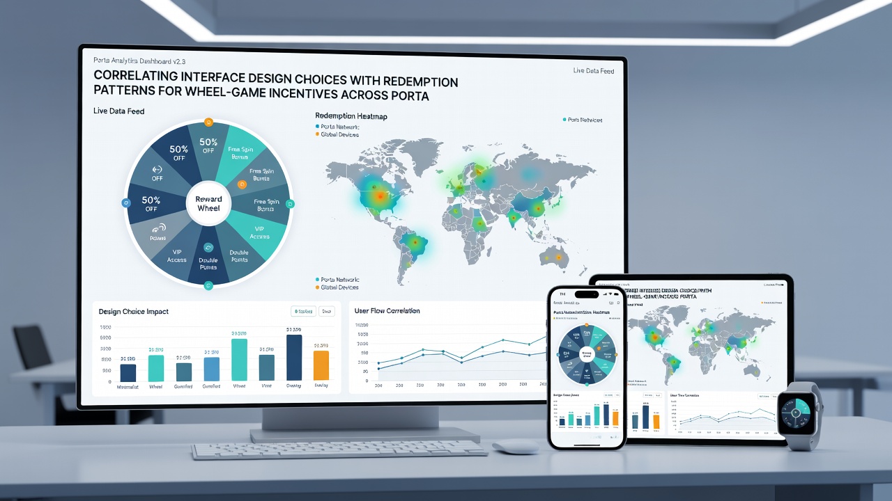 Analytics dashboard illustrating redemption patterns linked to mobile interface variations in wheel games