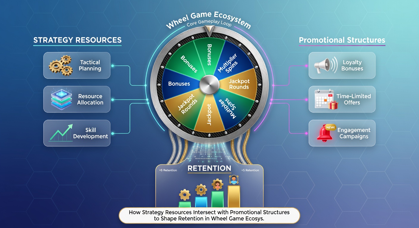 Analytics dashboard showing retention curves where strategy resource usage overlaps with promotional claim periods in wheel game platforms