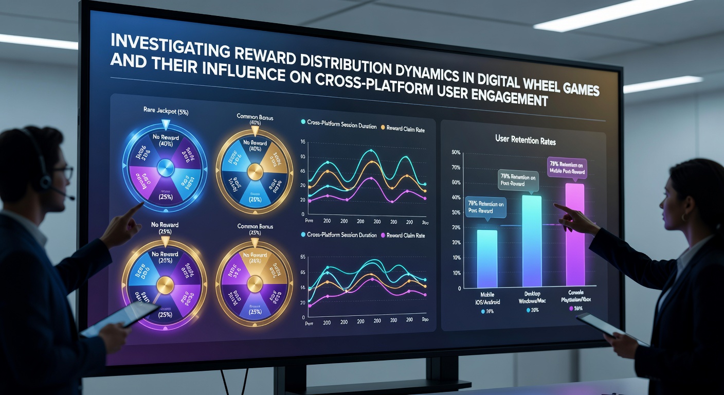 Analytics dashboard displaying cross-platform retention metrics for digital wheel games in 2026