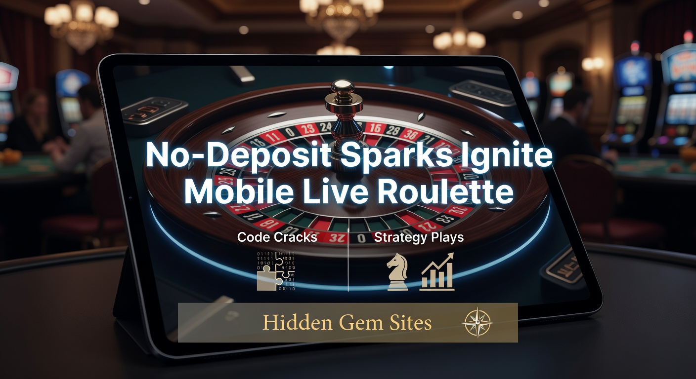 Vibrant mobile screen displaying a live roulette wheel spinning with no-deposit bonus notification overlay, capturing the excitement of instant play without upfront costs