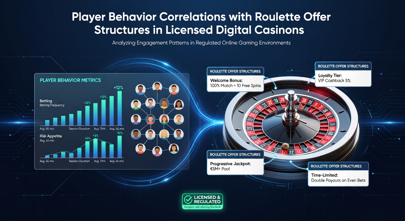 Digital roulette interface displaying bonus offer structures alongside player session analytics in a licensed online casino environment