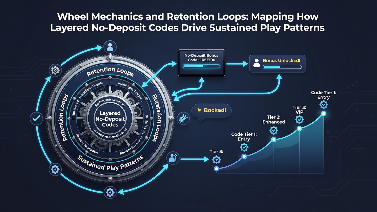 Analytics dashboard displaying retention loop data and no-deposit code progression in mobile roulette applications
